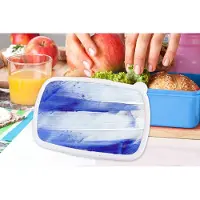 MuchoWow Broodtrommel Blauw - Lunchbox - Brooddoos - Verf - Design - Blauw - 18x12x6 cm - Kinderen - Jongen