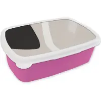 MuchoWow Broodtrommel Roze - Lunchbox - Brooddoos - Pastel - Minimalisme - Vormen - 18x12x6 cm - Kinderen - Meisje
