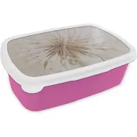MuchoWow Broodtrommel Roze - Lunchbox - Brooddoos - Bloemen - Paardenbloem - Design - 18x12x6 cm - Kinderen - Meisje