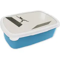 MuchoWow Broodtrommel Blauw - Lunchbox - Brooddoos - Vintage - Man - Design - 18x12x6 cm - Kinderen - Jongen