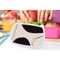 MuchoWow Broodtrommel Roze - Lunchbox - Brooddoos - Pastel - Zwart - Minimalisme - 18x12x6 cm - Kinderen - Meisje