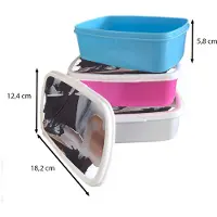 MuchoWow Broodtrommel Roze - Lunchbox - Brooddoos - Abstract - Verf - Goud - 18x12x6 cm - Kinderen - Meisje