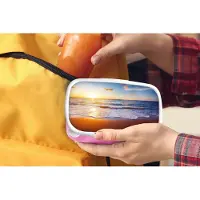 MuchoWow Broodtrommel Roze - Lunchbox - Brooddoos - Strand - Zee - Zon - Horizon - 18x12x6 cm - Kinderen - Meisje