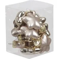 Othmar decorations Bellatio decorations Kerstballen - 12x - champagne - sterren - Kersthangers
