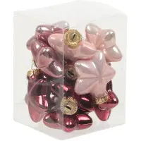 Othmar decorations Kersthangers - 12x - sterretjes - roze - 4cm - Kersthangers