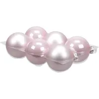 Othmar decorations Kerstballen - 6 ST - roze - glas - 8 cm - Kerstbal