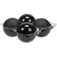 Othmar decorations Bellatio Decorations Kerstballen - 4 stuks - zwart - glas - 10 cm - Kerstbal