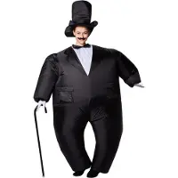 Dressforfun Zelfopblaasbaar kostuum smoking - verkleedkleding kostuum halloween verkleden feestkleding carnavalskleding carnaval feestkledij partykleding - 301320