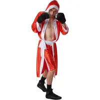 Dressforfun - Herenkostuum bokser rood / wit M - verkleedkleding kostuum halloween verkleden feestkleding carnavalskleding carnaval feestkledij partykleding - 301835