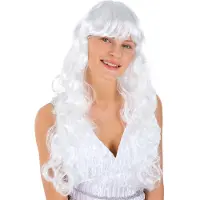 Dressforfun - Pruik engel wit - verkleedkleding kostuum halloween verkleden feestkleding carnavalskleding carnaval feestkledij partykleding - 300744
