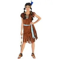 Dressforfun - vrouwenkostuum indianenvrouw Phoenix M - verkleedkleding kostuum halloween verkleden feestkleding carnavalskleding carnaval feestkledij partykleding - 300622