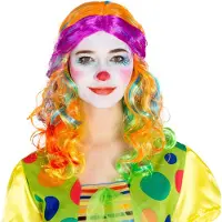 Dressforfun - pruik Colour Block - verkleedkleding kostuum halloween verkleden feestkleding carnavalskleding carnaval feestkledij partykleding - 300719