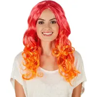 Dressforfun - Vrouwenpruik lokken ombré - verkleedkleding kostuum halloween verkleden feestkleding carnavalskleding carnaval feestkledij partykleding - 301114