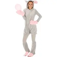 TecTake Dressforfun - Kostuum Muis - Unisex Dierenpak met Kap, Oren, Staart, Handschoenen, Voetwarmers en Lichaamsmaillot – Maat L