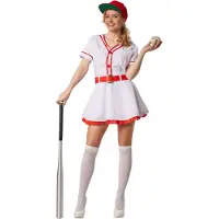 Dressforfun - Vrouwenkostuum baseball S - verkleedkleding kostuum halloween verkleden feestkleding carnavalskleding carnaval feestkledij partykleding - 301789
