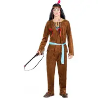 Dressforfun - herenkostuum indiaan Apache krachtige bizon XXL - verkleedkleding kostuum halloween verkleden feestkleding carnavalskleding carnaval feestkledij partykleding - 300650