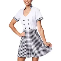 Dressforfun Vrouwenkostuum chef-kokkin M - verkleedkleding kostuum halloween verkleden feestkleding carnavalskleding carnaval feestkledij partykleding - 301509