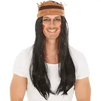 Dressforfun - pruik Apache - verkleedkleding kostuum halloween verkleden feestkleding carnavalskleding carnaval feestkledij partykleding - 300724