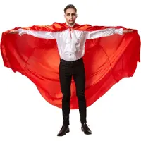 Dressforfun - Mystieke cape met kap rood - verkleedkleding kostuum halloween verkleden feestkleding carnavalskleding carnaval feestkledij partykleding - 301861