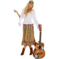 Dressforfun - Vrouwenkostuum Love & Peace M - verkleedkleding kostuum halloween verkleden feestkleding carnavalskleding carnaval feestkledij partykleding - 300938