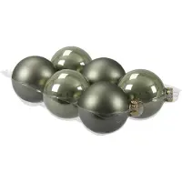 Othmar decorations Kerstballen - 6 stuks - groen - glas - 8 cm - Kerstbal