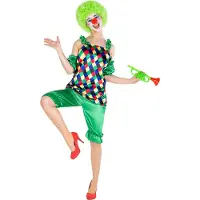 Dressforfun - Vrouwenkostuum clown Auguste S - verkleedkleding kostuum halloween verkleden feestkleding carnavalskleding carnaval feestkledij partykleding - 300808