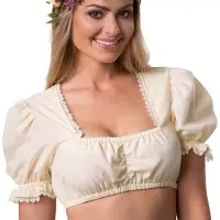 Dressforfun Dirndlblouse Anni M - verkleedkleding kostuum halloween verkleden feestkleding carnavalskleding carnaval feestkledij partykleding - 303046