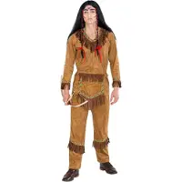 Dressforfun - herenkostuum indiaan opperhoofd grote vos L - verkleedkleding kostuum halloween verkleden feestkleding carnavalskleding carnaval feestkledij partykleding - 300556