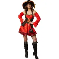 TecTake dressforfun - Vrouwenkostuum sexy zeeroversbruid L - verkleedkleding kostuum halloween verkleden feestkleding carnavalskleding carnaval feestkledij partykleding - 301781