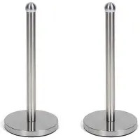 Gerimport 2x stuks keukenrollen houder rvs zilver kleurig 34 cm - Keukenrolhouders