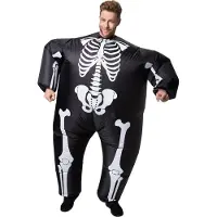 TecTake dressforfun - Zelfopblaasbaar kostuum skelet - verkleedkleding kostuum halloween verkleden feestkleding carnavalskleding carnaval feestkledij partykleding - 301315