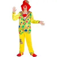 Dressforfun - Herenkostuum clown Pipetto L - verkleedkleding kostuum halloween verkleden feestkleding carnavalskleding carnaval feestkledij partykleding - 300835
