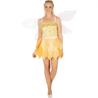 Dressforfun - Vrouwenkostuum bladerfee gouden bloem S - verkleedkleding kostuum halloween verkleden feestkleding carnavalskleding carnaval feestkledij partykleding - 301155
