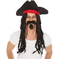 Dressforfun - Pruik kapitein Jack - verkleedkleding kostuum halloween verkleden feestkleding carnavalskleding carnaval feestkledij partykleding - 300741