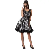 Dressforfun Rockabily lady XXL - verkleedkleding kostuum halloween verkleden feestkleding carnavalskleding carnaval feestkledij partykleding - 302159
