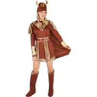 Dressforfun - Vikingleidster XXL - verkleedkleding kostuum halloween verkleden feestkleding carnavalskleding carnaval feestkledij partykleding - 301358