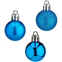 Krist+ Kerstballen - 20x st - blauw - 3 cm - kunststof - mix - Kerstbal