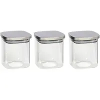 Gerimport 3x stuks voedsel/etenswaren bewaren voorraadpot 800 ml glas met RVS deksel - Voorraadpot