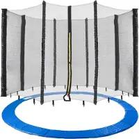 Arebos Trampoline Veiligheidsnet + Randafdekking Randbescherming 396cm 8 Stokken