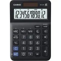 Casio Bureaurekenmachine 12 -cijferige display Zwart Zonne-energie, Batterij MS-20F