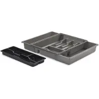 Whitefurze Bestekbak/keuken organizer - 9 tot 11 vaks - grijs - uitschuifbaar - Bestekbakken