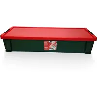 Whitefurze Kerst inpakpapier/cadeaupapier opbergbox groen/rood 81 x 28 x 16 cm - Cadeaupapier