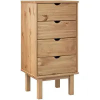 vidaXL Ladekast OTTA 45x39x90 cm massief grenenhout