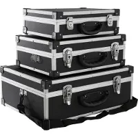Arebos Set Van 3 Aluminium Koffers in Zwart Voor Werkplaats,Auto,Hobby,Magazijin