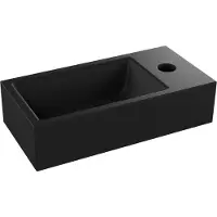 Luca Varess Cubic handenwasser 36,5 x 18 cm mat zwarte porselein