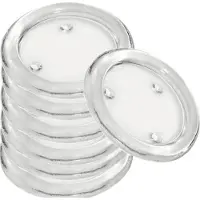 Trend Candles Ronde kaarsenhouder/kaars onderzetter - 30x - glas - 14 cm - voor stompkaarsen tot Dia 12 cm