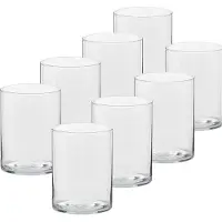 Trend Candles Theelichthouder - 8x - transparant - glas - hoog model - 5,5 x 6,5 cm - Glazen kaarsenhouders - Woondecoraties