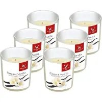 Trend Candles Geurkaars - 6x - in glas - Vanille aroma - 25 branduren - 7 x 8 cm - woondecoratie - kaarsen