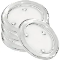 Trend Candles Ronde kaarsenhouder/kaars onderzetter - 4x - glas - 14 cm - voor stompkaarsen tot Dia 12 cm