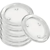 Trend Candles Ronde kaarsenhouder/kaars onderzetter - 6x - glas - 11 cm - voor stompkaarsen tot Dia 8 cm